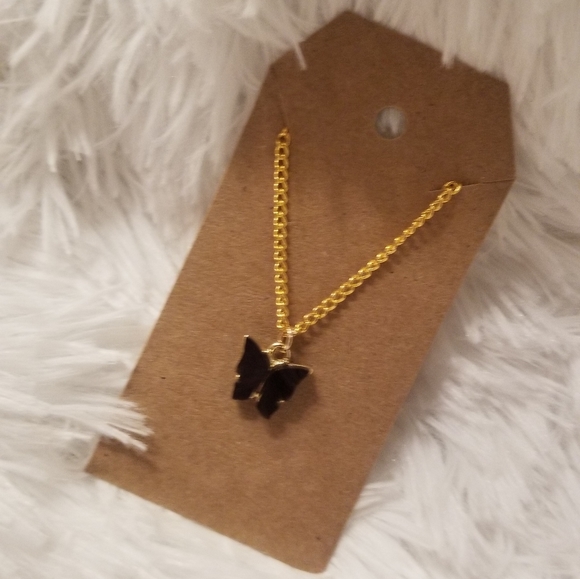 Black Butterfly Necklace 18 Inches - Picture 13 of 16